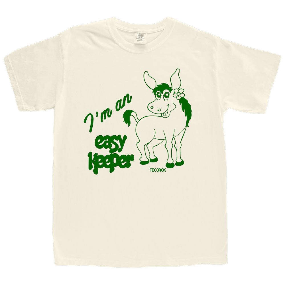 Tex Crick - Easy Keeper Ivory Mule T-Shirt Front